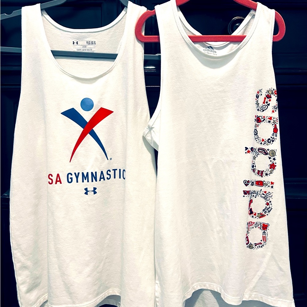 Adidas and under armour girls tank tops sz xl